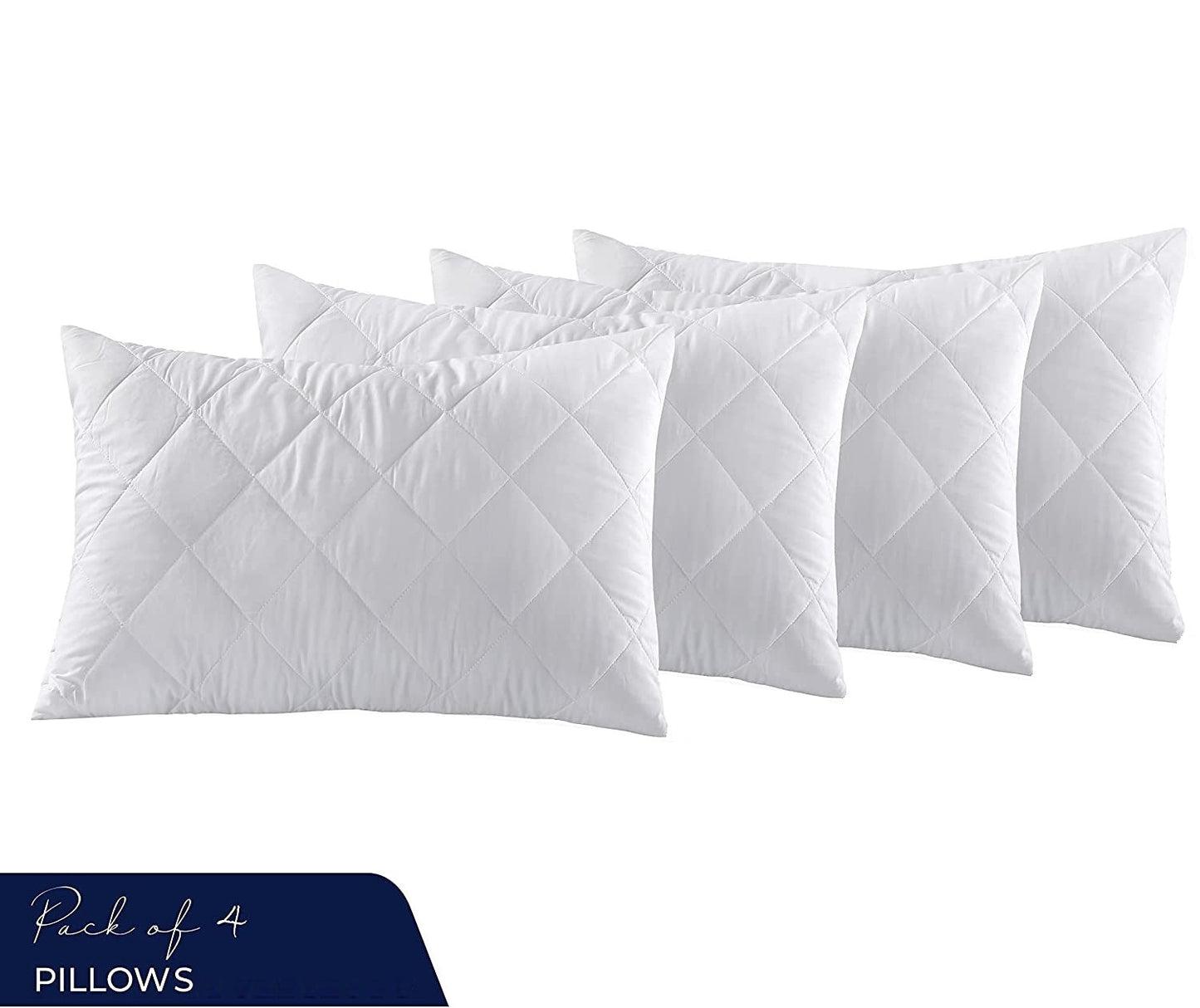 Luxury Quilted Pillow Pack (2 or 4) – Hotel Quality Soft & Breathable Bed Pillows – 50x75cm